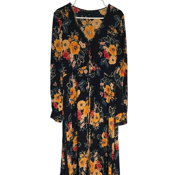Long Tall Sally dark green dress with floral print - Picture 1 of 2
